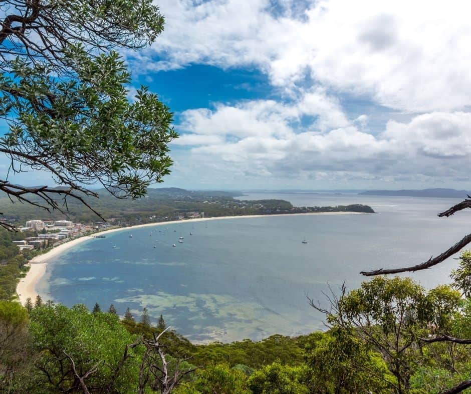 At the summit overlooking the Beaches at Port Stephens