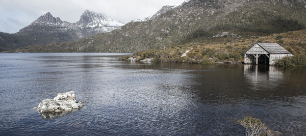 The boat shed in Dove Lake in Cradle Mountain Tasmania