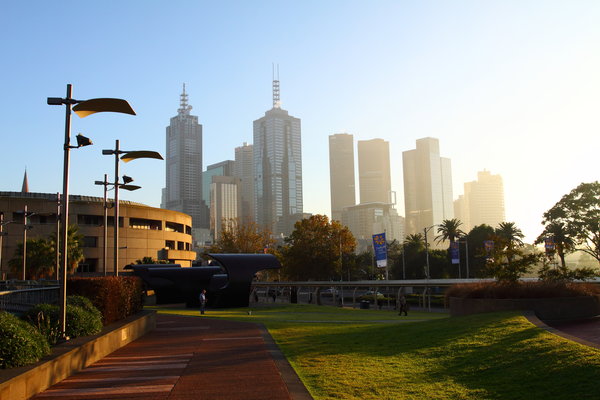 The skyscrapers in Melbourne CBD