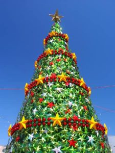 Beautiful Christmas in Australia Tree Decoration in the city of Melbourne Australia.