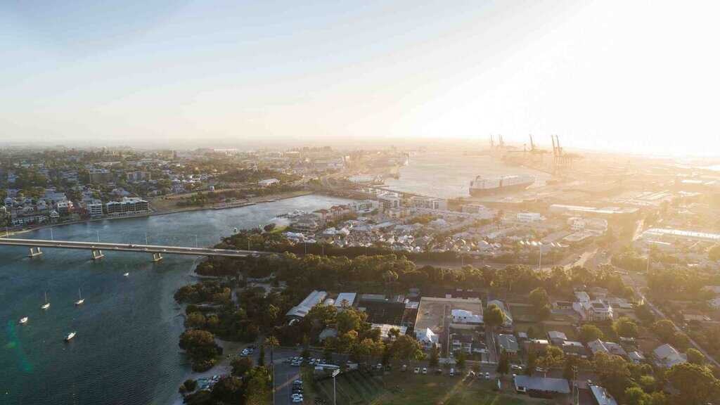 Sunset over the port. North Fremantle WA, Australia